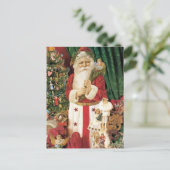 Old Tyme Santa Feiertagspostkarte (Stehend Vorderseite)