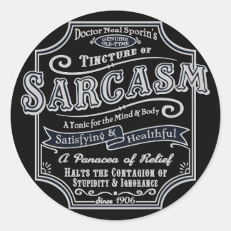 Old Tyme Sarcasm Runder Aufkleber