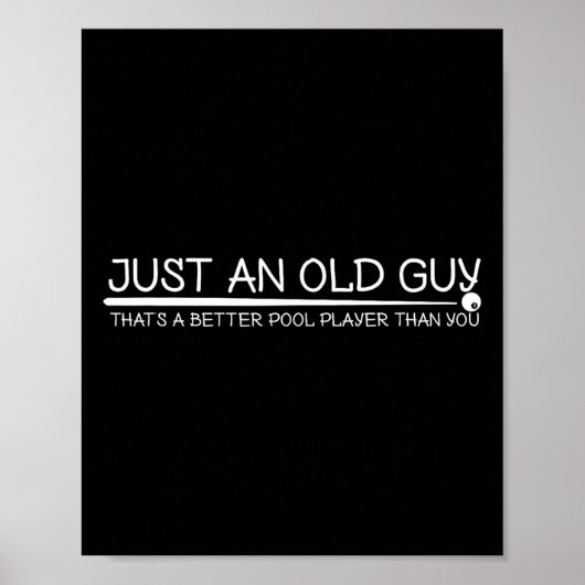 Old Typ Pool Player Geschenkdesign für ältere Bill Poster (Vorne)