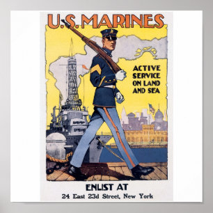 Old U.S. Marines Poster ca. 1917