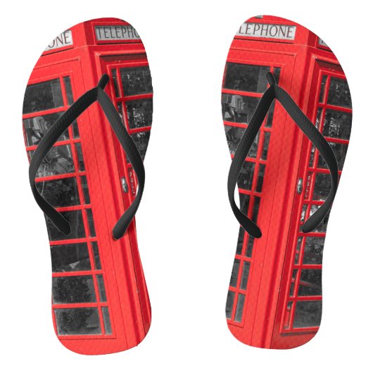 Old UK Telefone Box Badesandalen (Fußbett)