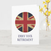 Old Union Jack Flag Retirement Card Karte (Gelbe Blume)