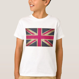 Old Union Jack in Pink Flag Kids Tec Shirt
