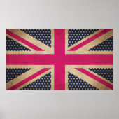 Old Union Jack in Pink Flag Poster/Print Poster (Vorne)
