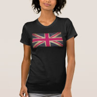 Old Union Jack in Pink Flag Tee Shirt