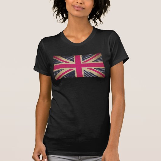 Old Union Jack in Pink Flag Tee Shirt (Vorderseite)