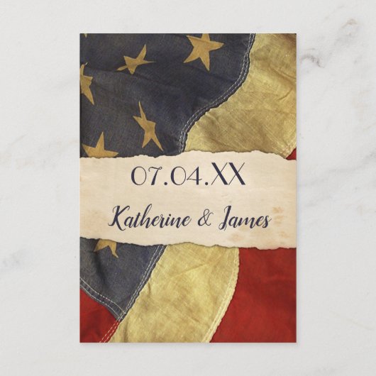Old USA Patriotic Vintag Flag Begleitkarte (Rückseite)