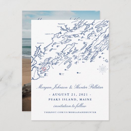 OLD VERSION Peaks Island Save the Date (Vorne/Hinten)