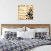 Old Victorian Black and Beige Music Sheet Leinwanddruck (Insitu (Schlafzimmer))