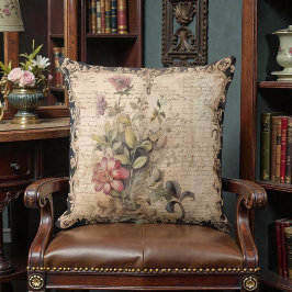 Old Victorian Black Floral Kissen