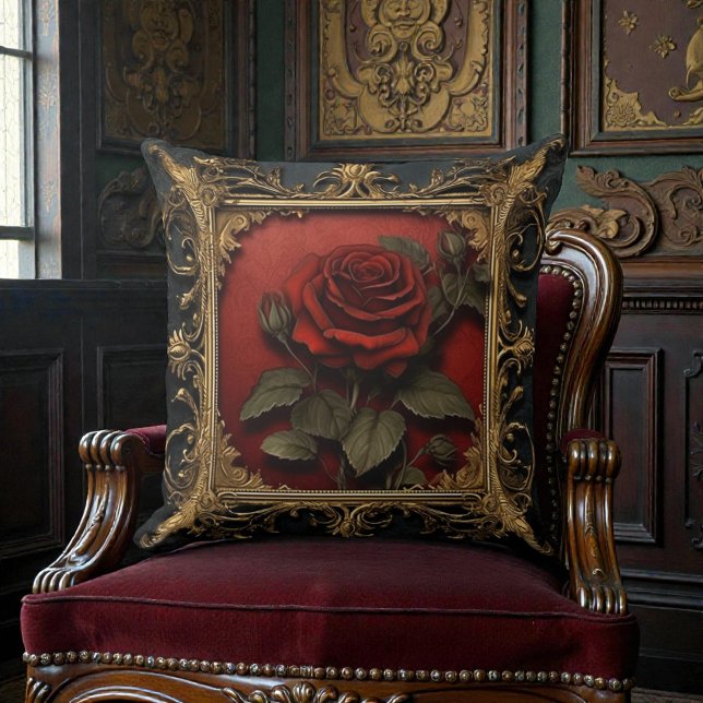 Old Victorian Black with Red Rose Kissen (Von Creator hochgeladen)