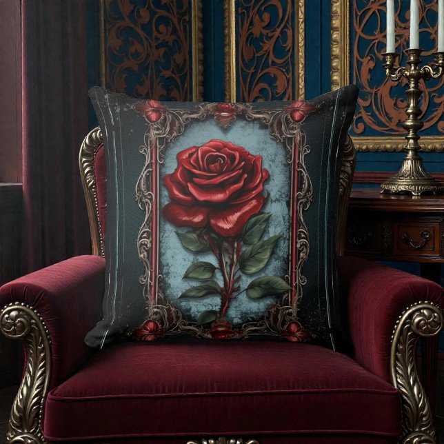 Old Victorian Black with Red Rose Kissen (Von Creator hochgeladen)