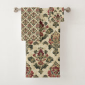 Old Victorian Damask Pattern Badhandtuch Set (Insitu)