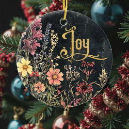 Old Victorian Floral Family Personalized Keramik Ornament