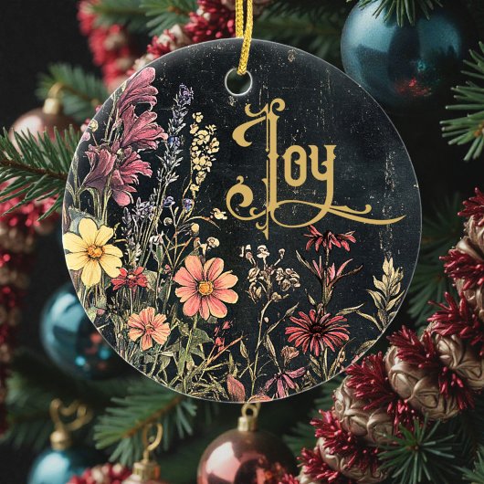 Old Victorian Floral Family Personalized Keramik Ornament