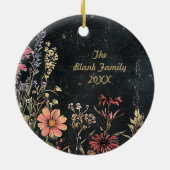 Old Victorian Floral Family Personalized Keramik Ornament (Hinten)