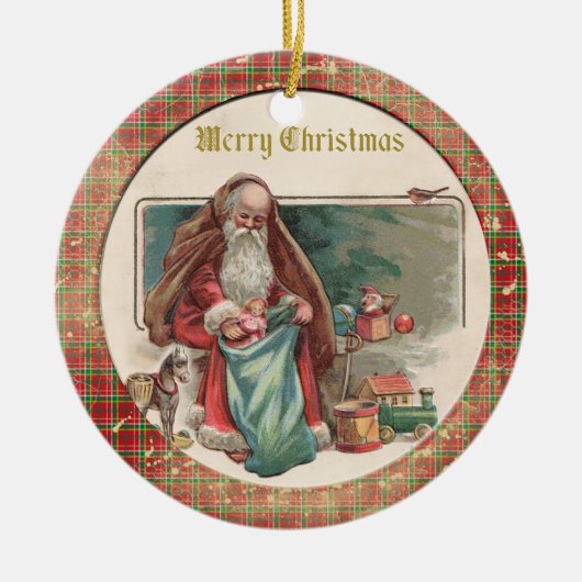 Old Victorian Rustic Family Personalized Keramik Ornament (Vorne)