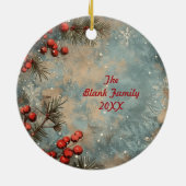 Old Victorian Rustic Family Personalized Keramik Ornament (Hinten)