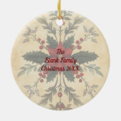 Old Victorian Rustic Family Personalized Keramik Ornament (Hinten)