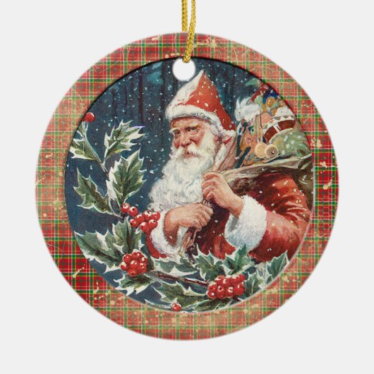 Old Victorian Rustic Family Personalized Keramik Ornament (Vorne)