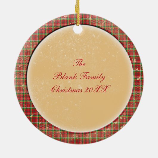 Old Victorian Rustic Family Personalized Keramik Ornament (Hinten)