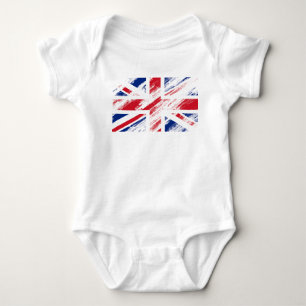 Old Vintag Grunge United Flag Union Jack Baby Strampler