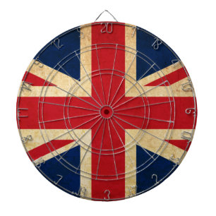 Old Vintag Grunge United Flag Union Jack Dartscheibe