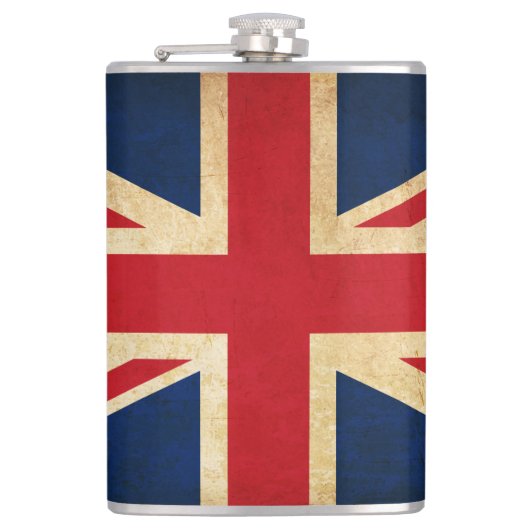 Old Vintag Grunge United Flag Union Jack Flachmann (Vorderseite)