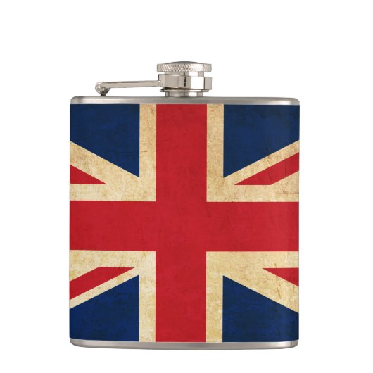 Old Vintag Grunge United Flag Union Jack Flachmann (Vorderseite)