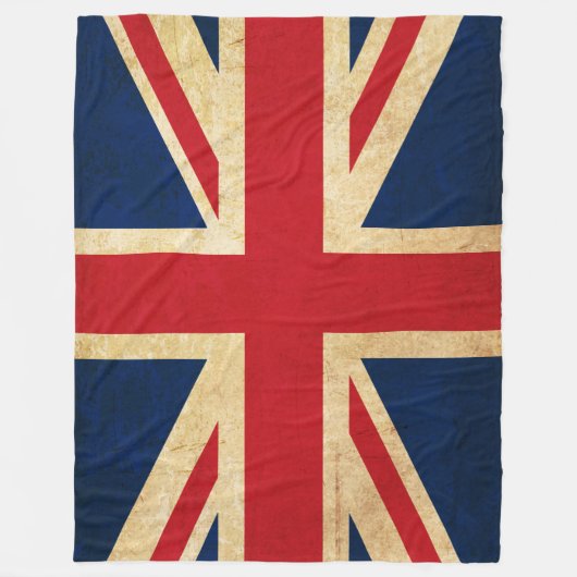 Old Vintag Grunge United Flag Union Jack Fleecedecke (Vorderseite)