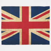 Old Vintag Grunge United Flag Union Jack Fleecedecke (Vorderseite (Horizontal))