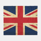 Old Vintag Grunge United Flag Union Jack Fleecedecke (Vorderseite (Horizontal))