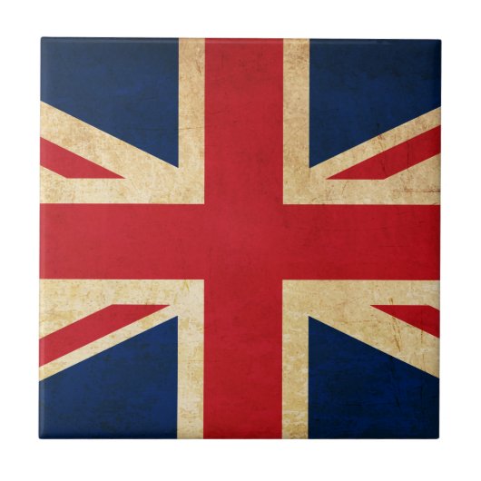 Old Vintag Grunge United Flag Union Jack Fliese (Vorderseite)