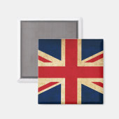Old Vintag Grunge United Flag Union Jack Magnet (Vorderseite/Rückseite)