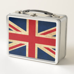 Old Vintag Grunge United Flag Union Jack Metall Lunch Box