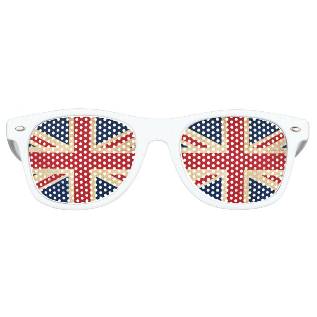 Old Vintag Grunge United Flag Union Jack Partybrille (Vorderseite)