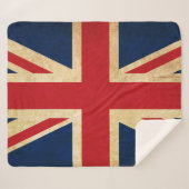 Old Vintag Grunge United Flag Union Jack Sherpadecke (Vorderseite (Horizontal))