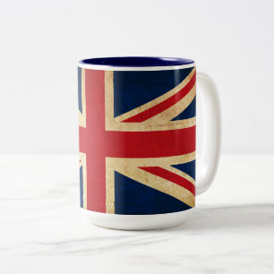 Old Vintag Grunge United Flag Union Jack Zweifarbige Tasse
