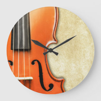Old Vintage Antique Violin Clock Große Wanduhr