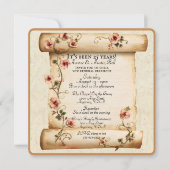 Old Vintage Scroll 25 Years Vow Renewal Invitation (Vorderseite)