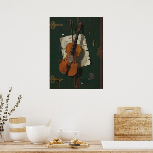 Old Violin - John Frederick Peto Fine Art Poster (Küche)