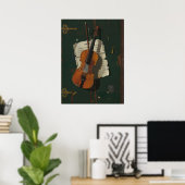 Old Violin - John Frederick Peto Fine Art Poster (Heimbüro)