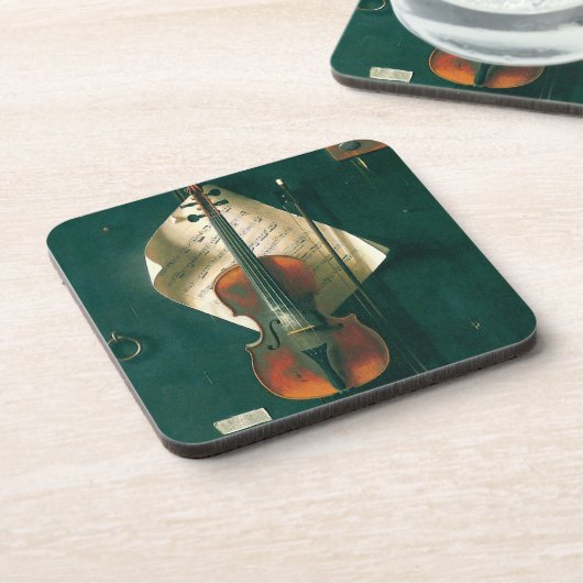 Old Violin Still Life von William Michael Harnett Getränkeuntersetzer (Linke Seite)