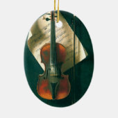 Old Violin Still Life von William Michael Harnett Keramik Ornament (Hinten)