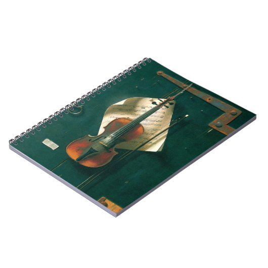 Old Violin Still Life von William Michael Harnett Notizblock (Linke Seite)