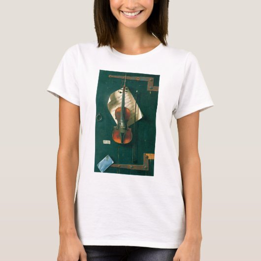 Old Violin Still Life von William Michael Harnett T-Shirt (Vorderseite)