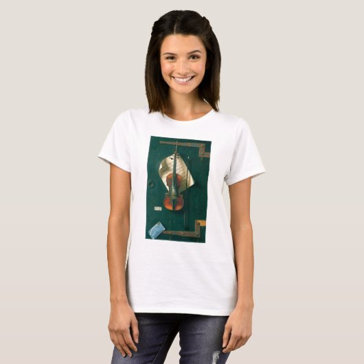 Old Violin Still Life von William Michael Harnett T-Shirt (Vorne ganz)