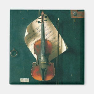Old Violine Still Life von William Michael Harnett Magnet