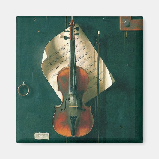 Old Violine Still Life von William Michael Harnett Magnet (Vorne)