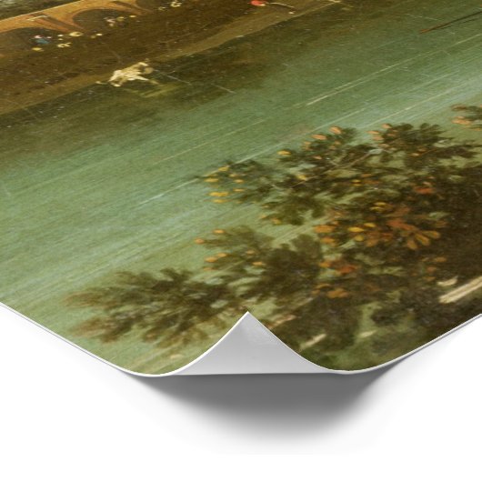 Old Walton's Bridge, 1755 (Öl auf Leinwand) Poster (Ecke)